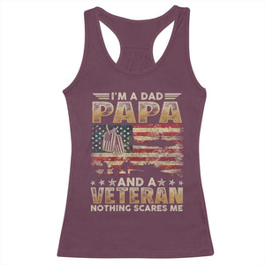 Funny Veteran Dad Racerback Tank Top Funny Military Veteran USA Flag TS10 Maroon Print Your Wear