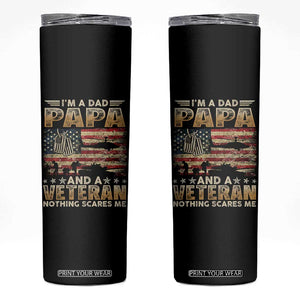Funny Veteran Dad Skinny Tumbler Funny Military Veteran USA Flag TS10 Black Print Your Wear