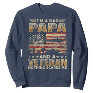 Funny Veteran Dad Sweatshirt Funny Military Veteran USA Flag TS10 Navy Print Your Wear