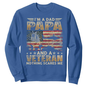 Funny Veteran Dad Sweatshirt Funny Military Veteran USA Flag TS10 Royal Blue Print Your Wear