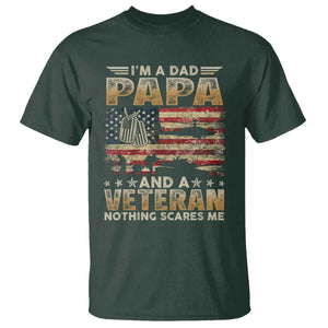 Funny Veteran Dad T Shirt Funny Military Veteran USA Flag TS10 Dark Forest Green Print Your Wear