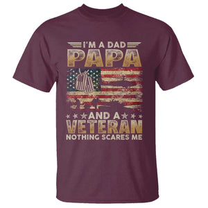 Funny Veteran Dad T Shirt Funny Military Veteran USA Flag TS10 Maroon Print Your Wear