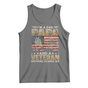 Funny Veteran Dad Tank Top Funny Military Veteran USA Flag TS10 Black Heather Print Your Wear