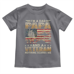 Funny Veteran Dad Toddler T Shirt Funny Military Veteran USA Flag TS10 Charcoal Print Your Wear