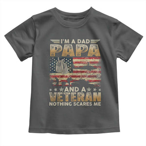 Funny Veteran Dad Toddler T Shirt Funny Military Veteran USA Flag TS10 Dark Heather Print Your Wear