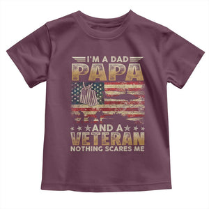 Funny Veteran Dad Toddler T Shirt Funny Military Veteran USA Flag TS10 Maroon Print Your Wear