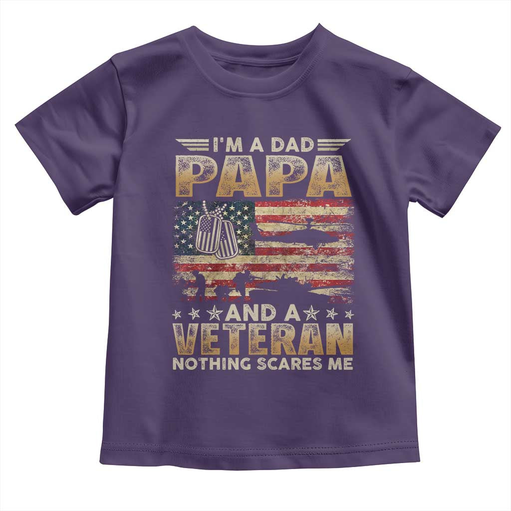 Funny Veteran Dad Toddler T Shirt Funny Military Veteran USA Flag TS10 Purple Print Your Wear