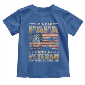 Funny Veteran Dad Toddler T Shirt Funny Military Veteran USA Flag TS10 Royal Blue Print Your Wear
