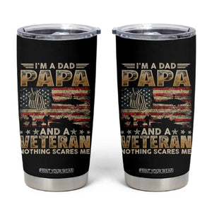 Funny Veteran Dad Tumbler Cup Funny Military Veteran USA Flag TS10 Black Print Your Wear