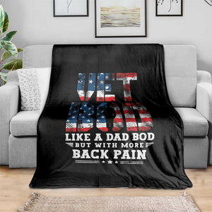 Vet Bod Throw Blanket Funny Military Veteran Dad Bod American Flag TS10 Print Your Wear