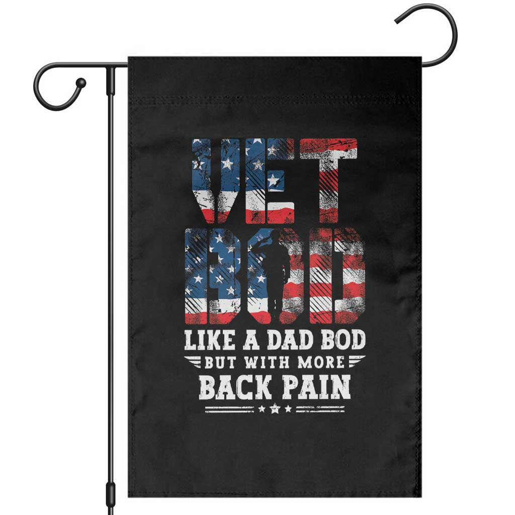 Vet Bod Garden Flag Funny Military Veteran Dad Bod American Flag TS10 Black Print Your Wear