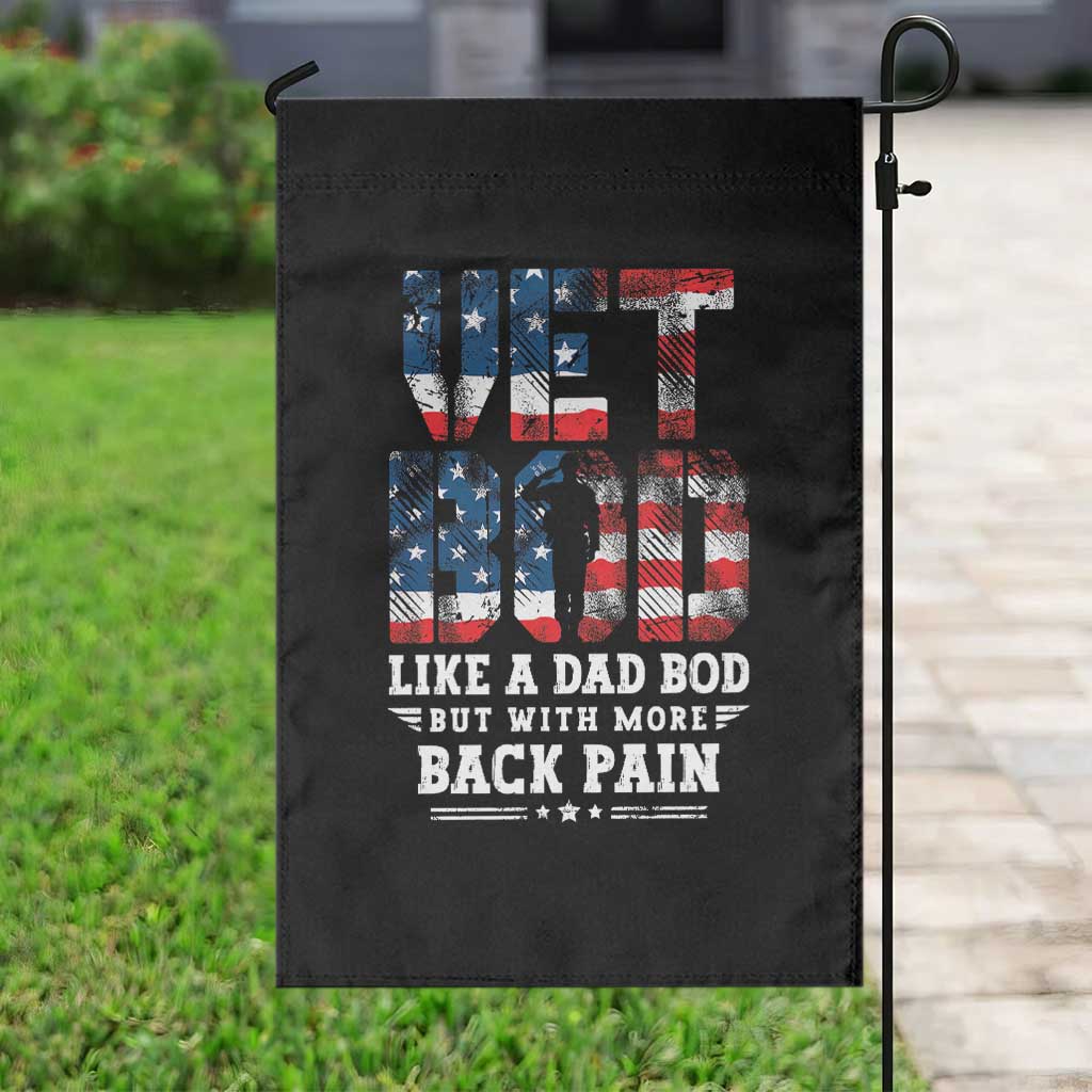 Vet Bod Garden Flag Funny Military Veteran Dad Bod American Flag TS10 Print Your Wear