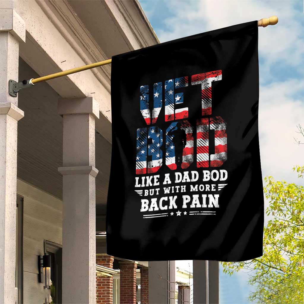 Vet Bod Garden Flag Funny Military Veteran Dad Bod American Flag TS10 Print Your Wear