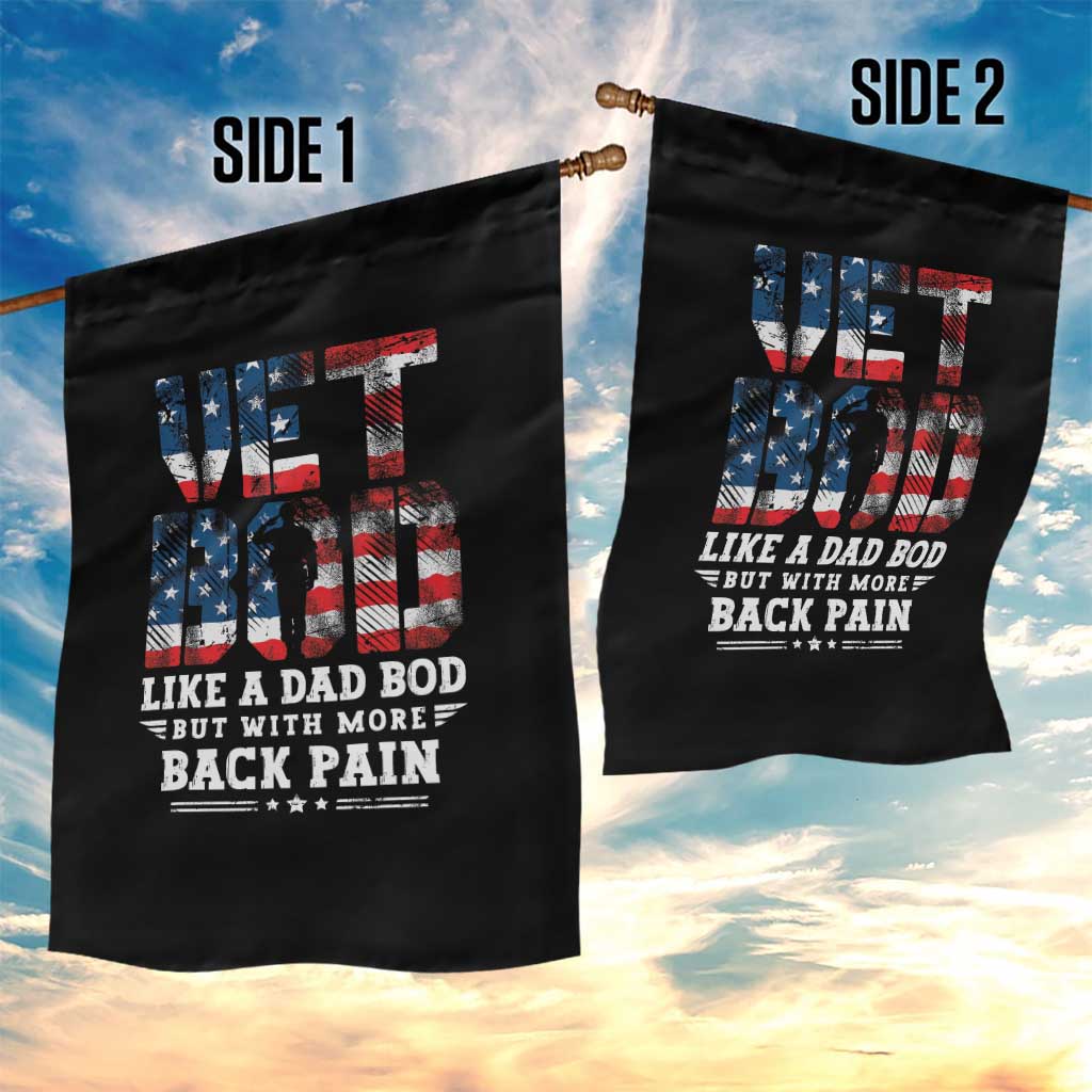 Vet Bod Garden Flag Funny Military Veteran Dad Bod American Flag TS10 Print Your Wear