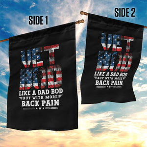 Vet Bod Garden Flag Funny Military Veteran Dad Bod American Flag TS10 Print Your Wear