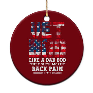 Vet Bod Ceramic Ornament Funny Military Veteran Dad Bod American Flag TS10 1pc Red Print Your Wear
