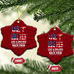 Vet Bod Ceramic Ornament Funny Military Veteran Dad Bod American Flag TS10 Print Your Wear