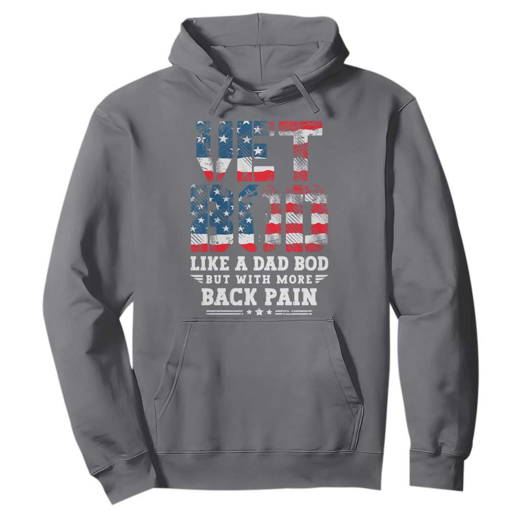 Vet Bod Hoodie Funny Military Veteran Dad Bod American Flag TS10 Charcoal Print Your Wear