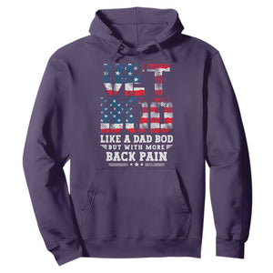Vet Bod Hoodie Funny Military Veteran Dad Bod American Flag TS10 Purple Print Your Wear