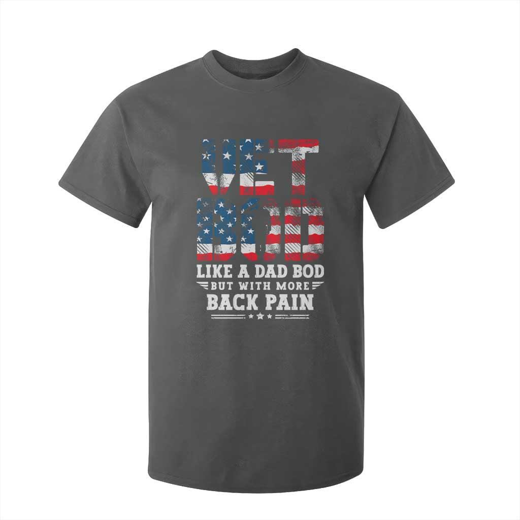 Vet Bod T Shirt For Kid Funny Military Veteran Dad Bod American Flag TS10 Dark Heather Print Your Wear