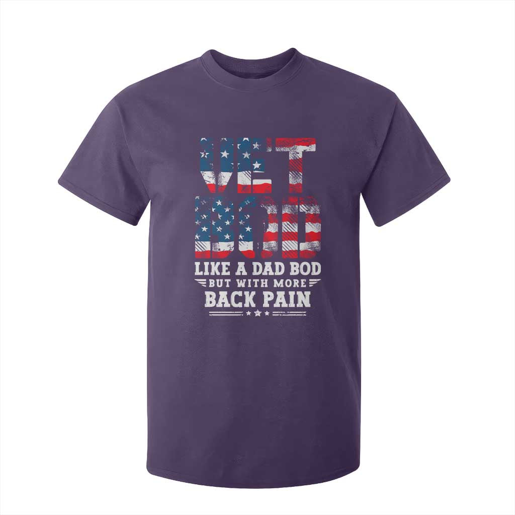 Vet Bod T Shirt For Kid Funny Military Veteran Dad Bod American Flag TS10 Purple Print Your Wear