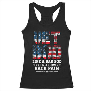 Vet Bod Racerback Tank Top Funny Military Veteran Dad Bod American Flag TS10 Black Print Your Wear