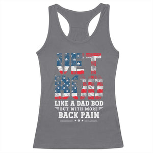 Vet Bod Racerback Tank Top Funny Military Veteran Dad Bod American Flag TS10 Charcoal Print Your Wear