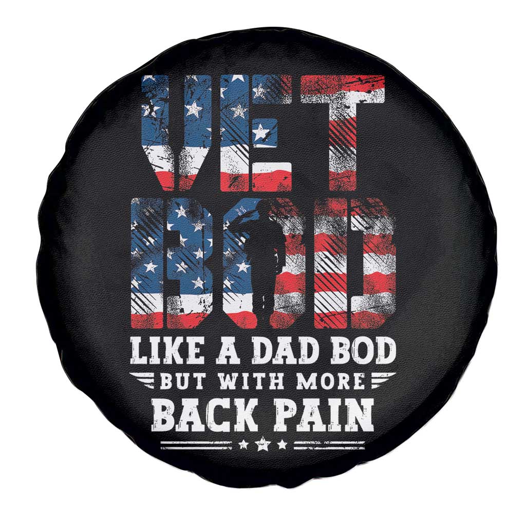 Vet Bod Spare Tire Cover Funny Military Veteran Dad Bod American Flag TS10 Print Your Wear