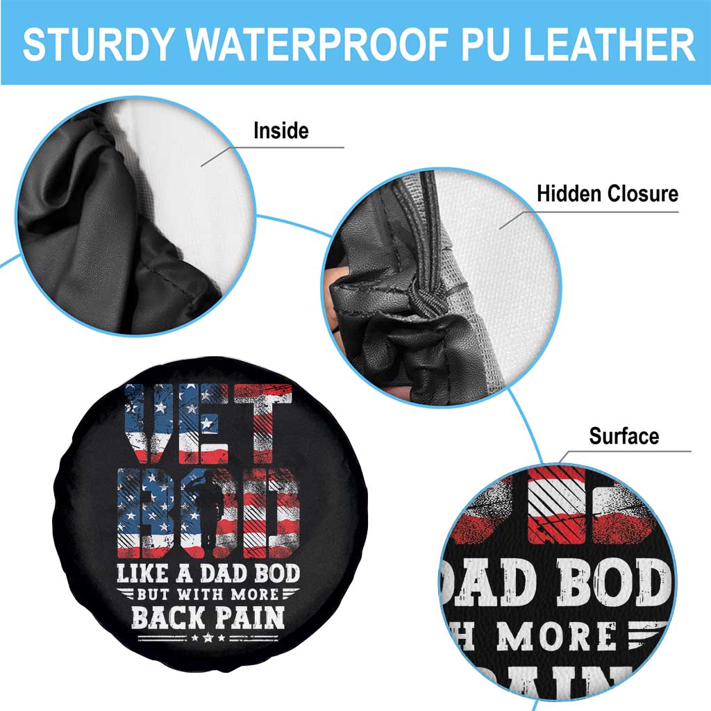 Vet Bod Spare Tire Cover Funny Military Veteran Dad Bod American Flag TS10 Print Your Wear