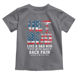 Vet Bod Toddler T Shirt Funny Military Veteran Dad Bod American Flag TS10 Charcoal Print Your Wear