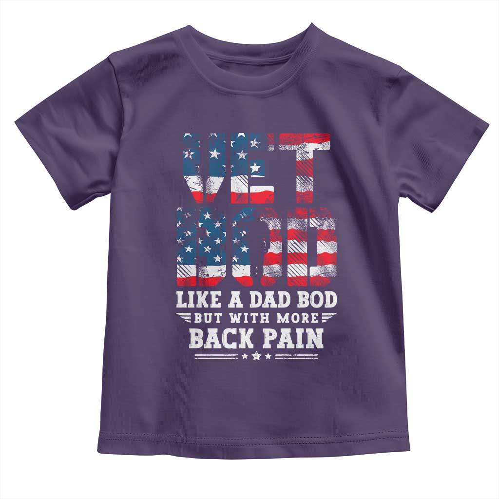Vet Bod Toddler T Shirt Funny Military Veteran Dad Bod American Flag TS10 Purple Print Your Wear