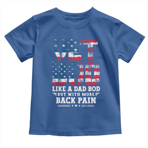Vet Bod Toddler T Shirt Funny Military Veteran Dad Bod American Flag TS10 Royal Blue Print Your Wear