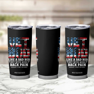 Vet Bod Tumbler Cup Funny Military Veteran Dad Bod American Flag TS10 Print Your Wear