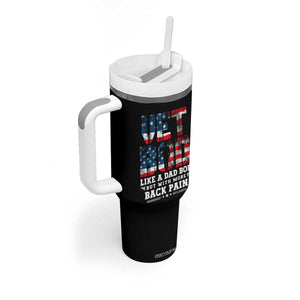 Vet Bod Tumbler With Handle Funny Military Veteran Dad Bod American Flag TS10 Print Your Wear
