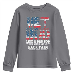 Vet Bod Youth Sweatshirt Funny Military Veteran Dad Bod American Flag TS10 Charcoal Print Your Wear