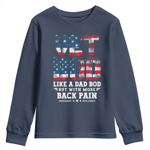 Vet Bod Youth Sweatshirt Funny Military Veteran Dad Bod American Flag TS10 Navy Print Your Wear