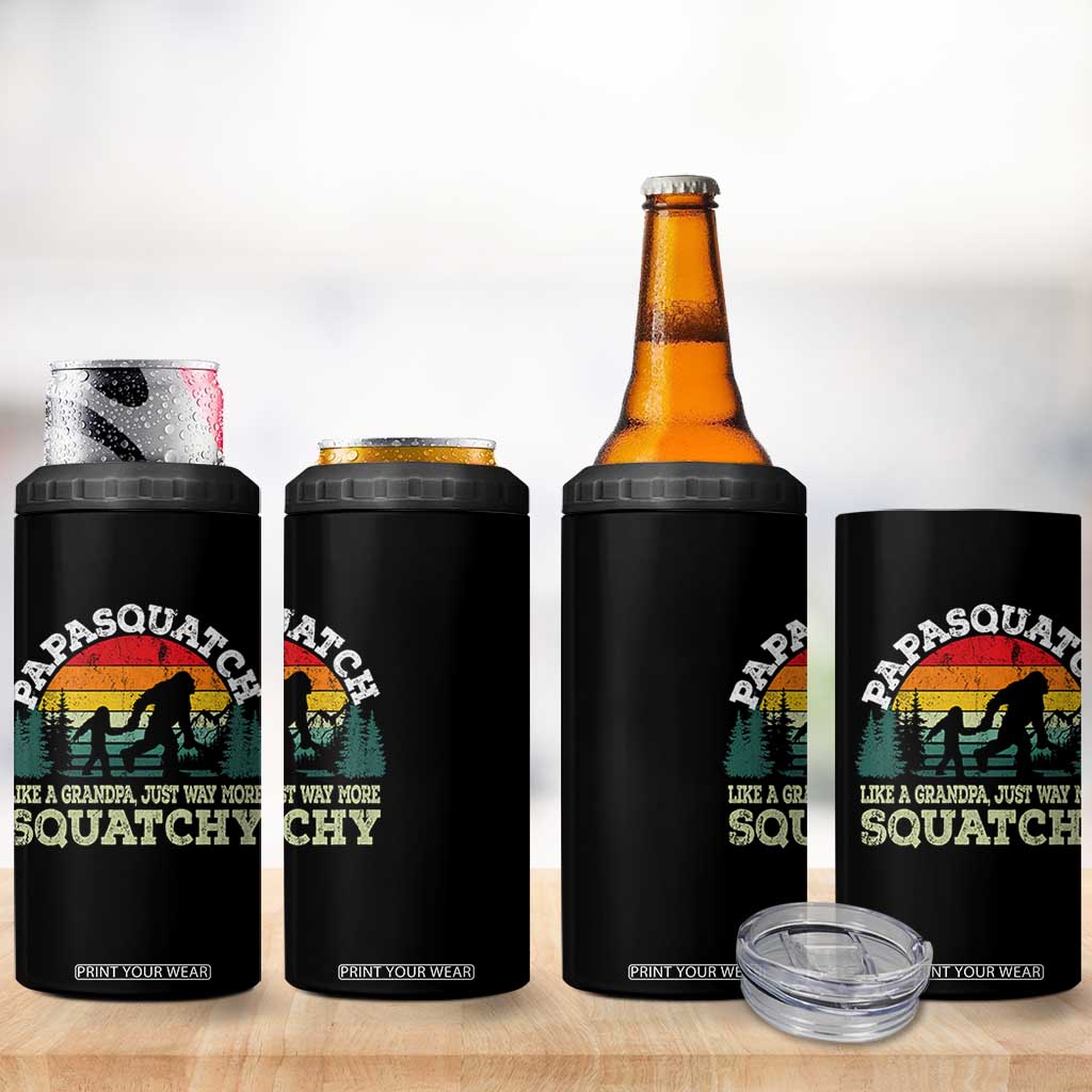 Grandpa Bigfoot 4 in 1 Can Cooler Tumbler Retro Sasquatch Funny TS10 Print Your Wear