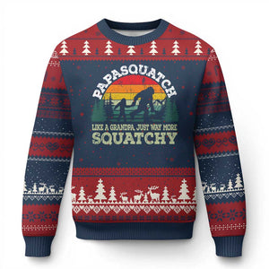 Grandpa Bigfoot Ugly Christmas Sweater Retro Sasquatch Funny TS10 Navy Red Print Your Wear