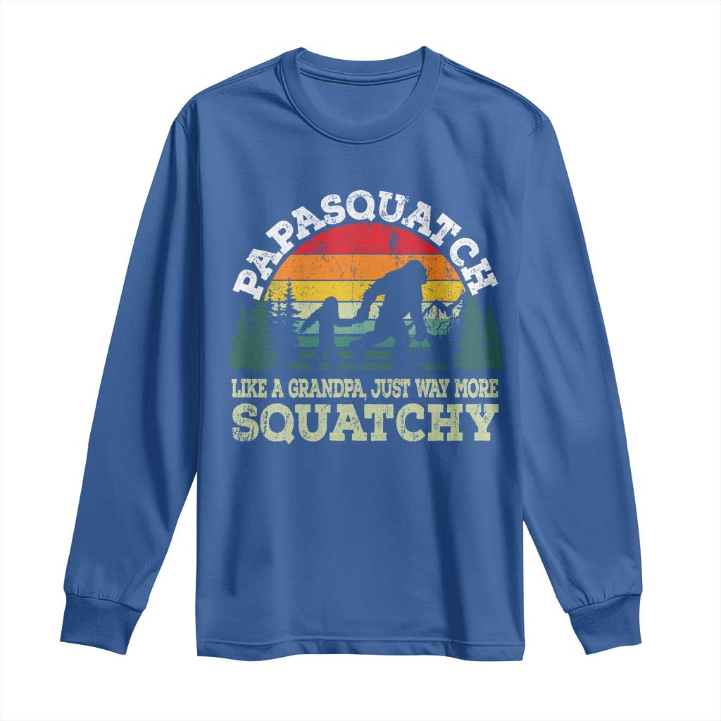 Grandpa Bigfoot Long Sleeve Shirt Retro Sasquatch Funny TS10 Royal Blue Print Your Wear