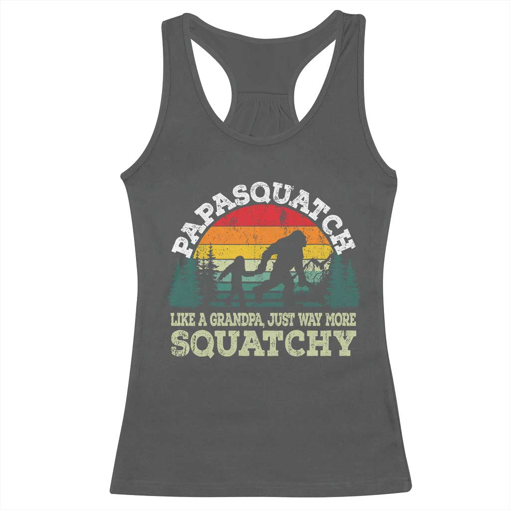 Grandpa Bigfoot Racerback Tank Top Retro Sasquatch Funny TS10 Dark Heather Print Your Wear