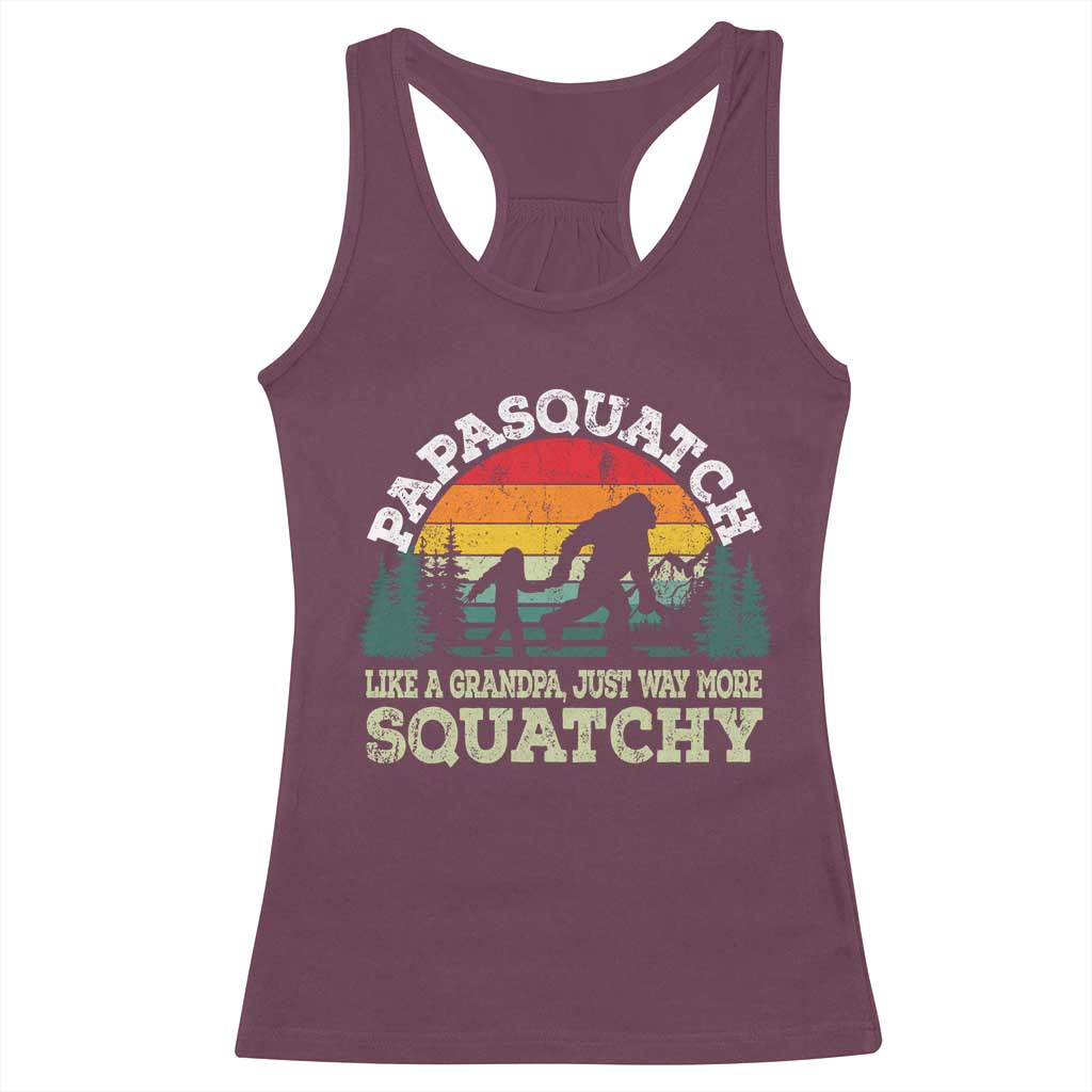 Grandpa Bigfoot Racerback Tank Top Retro Sasquatch Funny TS10 Maroon Print Your Wear