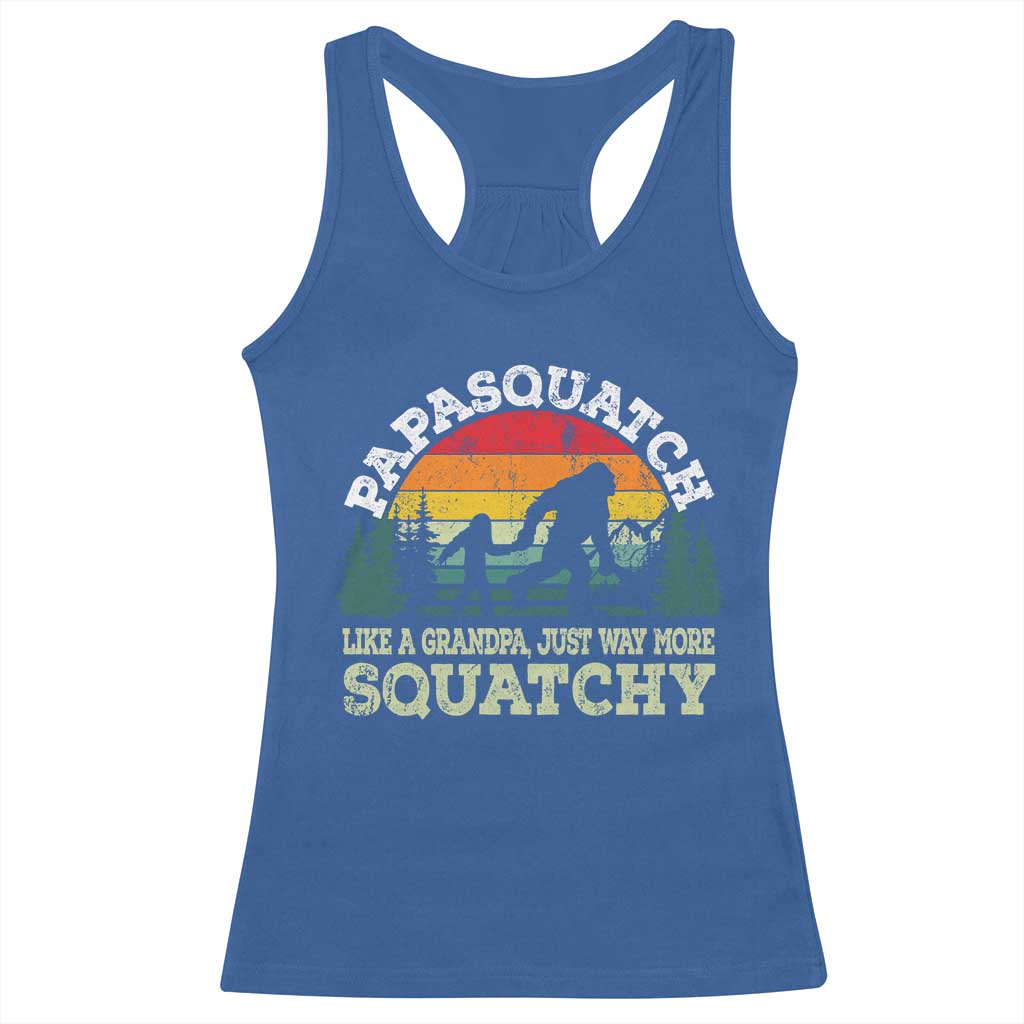 Grandpa Bigfoot Racerback Tank Top Retro Sasquatch Funny TS10 Royal Blue Print Your Wear