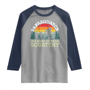 Grandpa Bigfoot Raglan Shirt Retro Sasquatch Funny TS10 Sport Gray Navy Print Your Wear