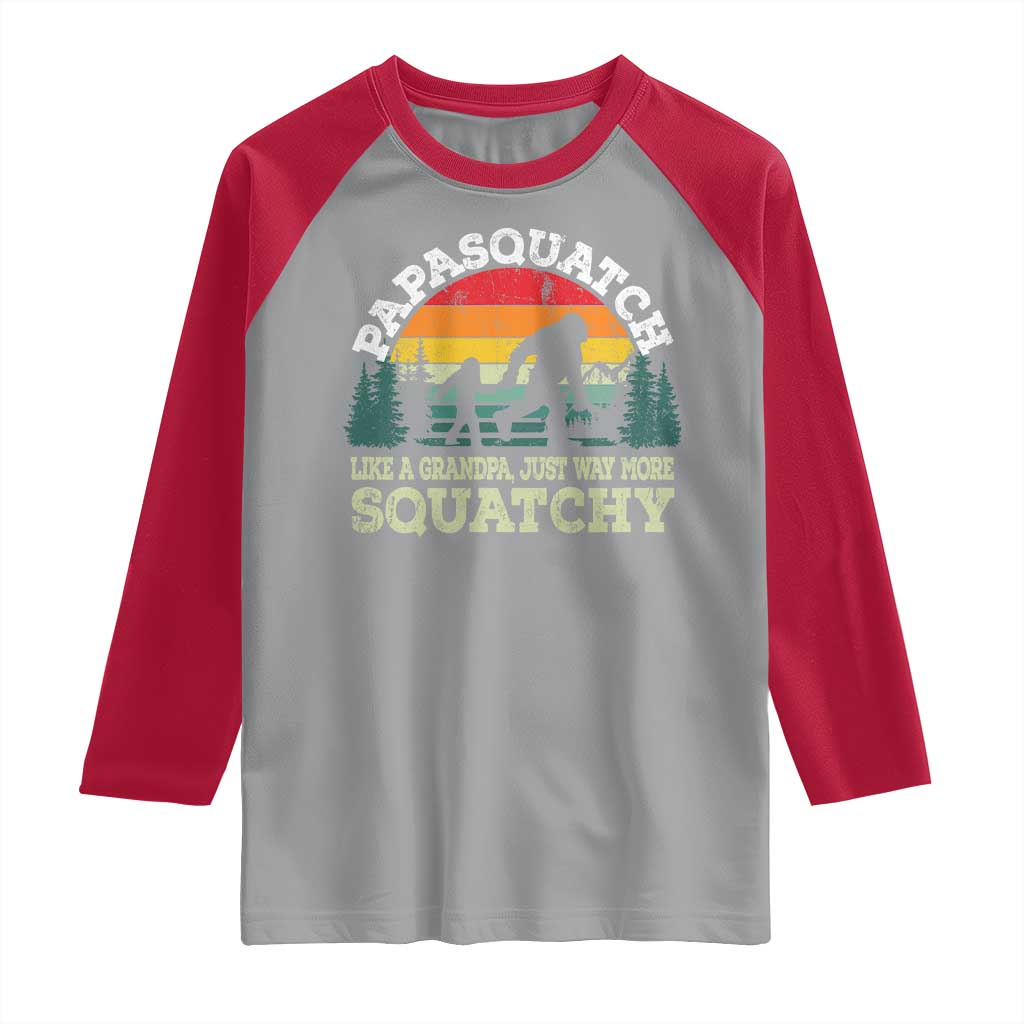 Grandpa Bigfoot Raglan Shirt Retro Sasquatch Funny TS10 Sport Gray Red Print Your Wear