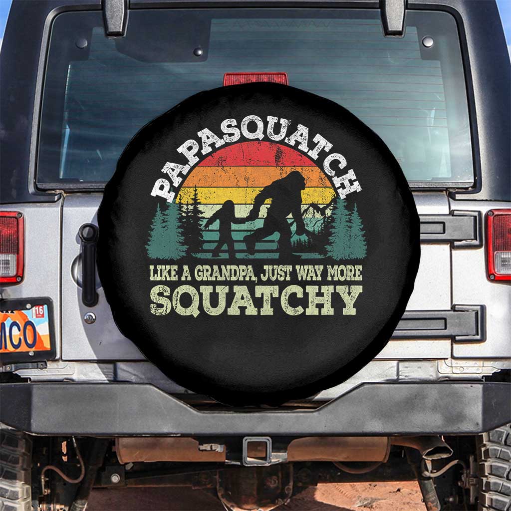 Grandpa Bigfoot Spare Tire Cover Retro Sasquatch Funny TS10 No hole Black Print Your Wear