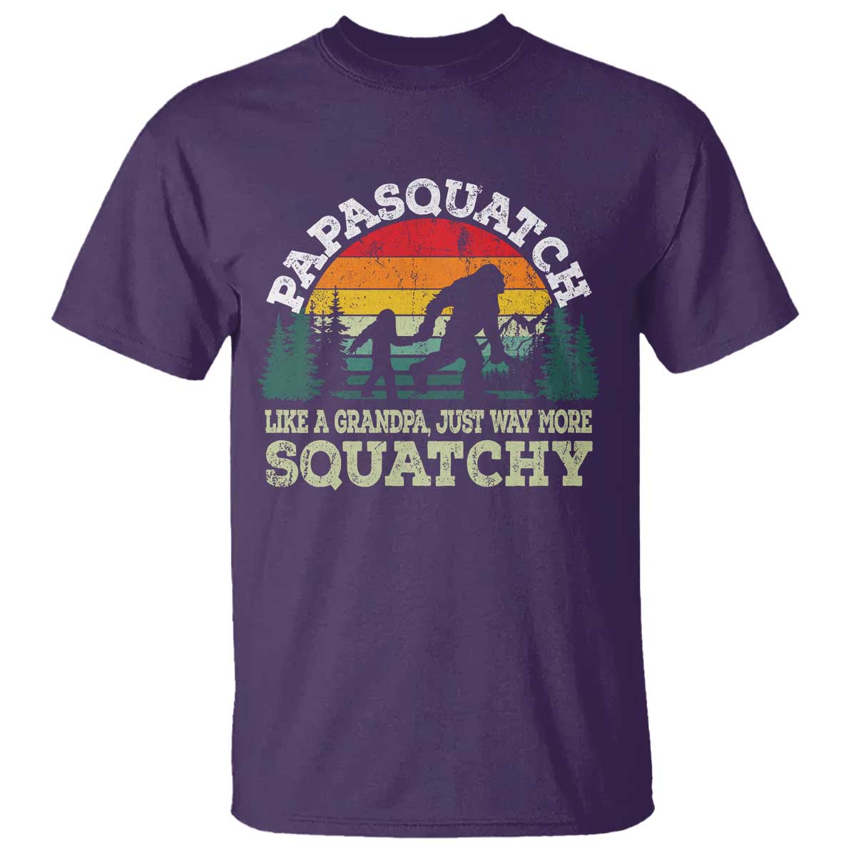 Grandpa Bigfoot T Shirt Retro Sasquatch Funny TS10 Purple Print Your Wear