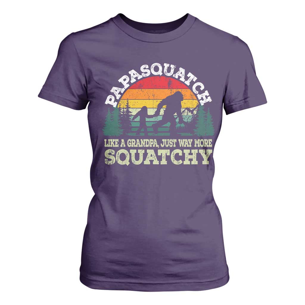 Grandpa Bigfoot T Shirt For Women Retro Sasquatch Funny TS10 Purple Print Your Wear