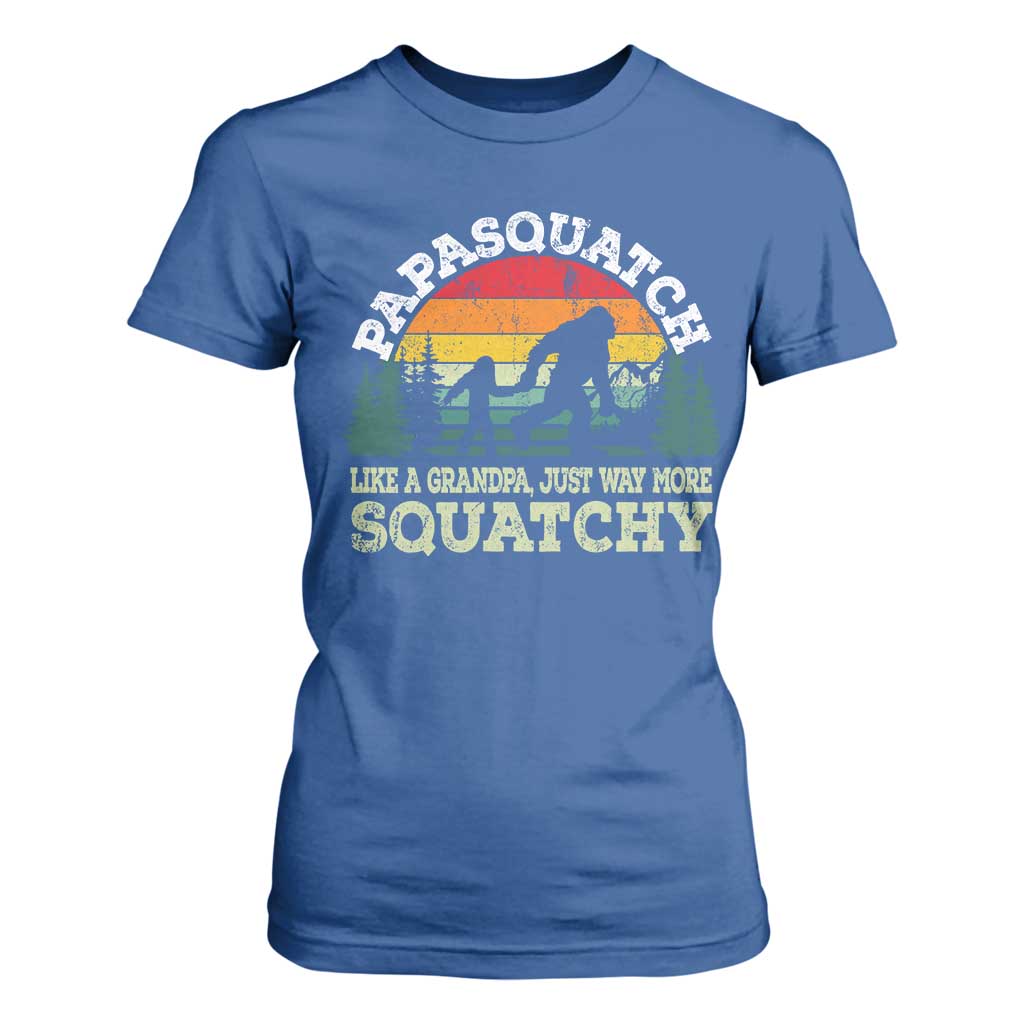 Grandpa Bigfoot T Shirt For Women Retro Sasquatch Funny TS10 Royal Blue Print Your Wear