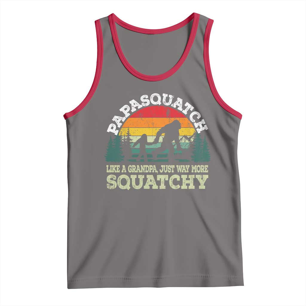 Grandpa Bigfoot Tank Top Retro Sasquatch Funny TS10 Deep Heather Red Print Your Wear