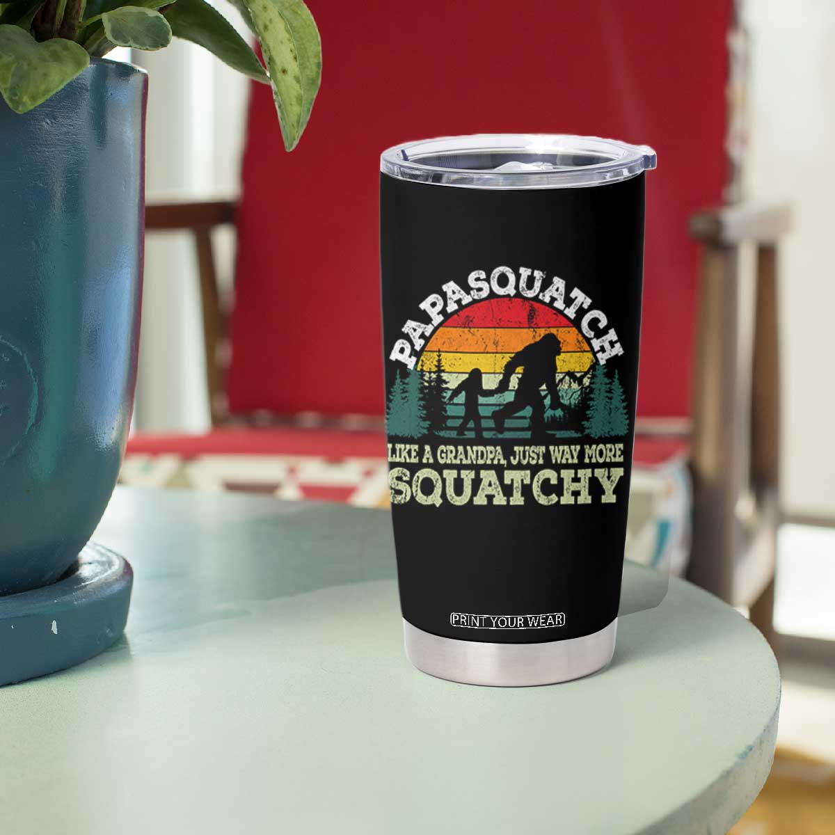 Grandpa Bigfoot Tumbler Cup Retro Sasquatch Funny TS10 Print Your Wear